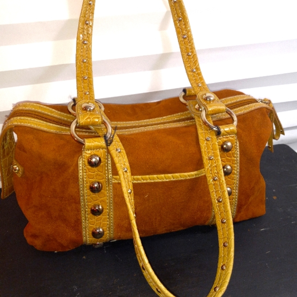 Genna de Rossi Brown Suede Handbag